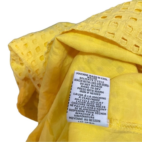 ALFRED SUNG Vintage Quite Luxury Yellow Eyelet Embroidered Sleeveless Dress 8 - Picture 5 of 7